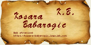 Kosara Babarogić vizit kartica